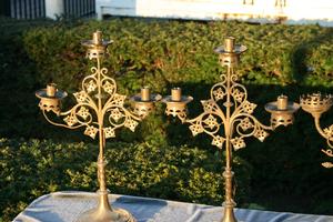 Candle Sticks en Brass / Bronze, France 19th century