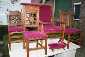 Chairs style gothic en WOOD OAK, Belgium 19th century