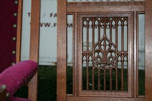 Chairs style gothic en WOOD OAK, Belgium 19th century