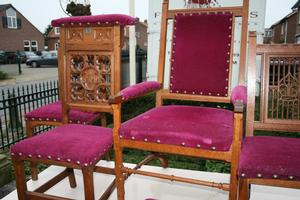 Chairs style gothic en WOOD OAK, Belgium 19th century