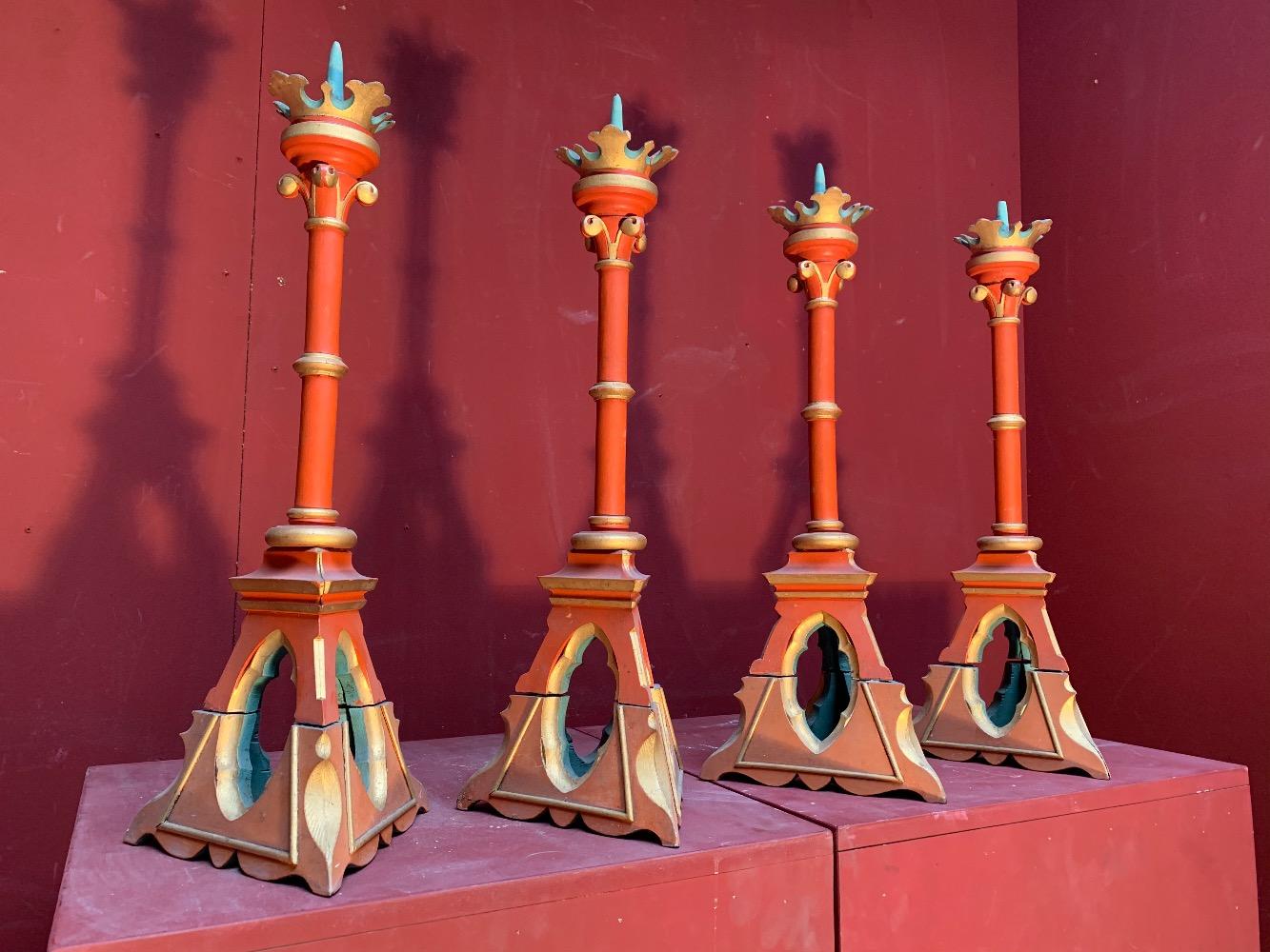 4 Gothic - Style Candle Sticks Measures Without Candle
