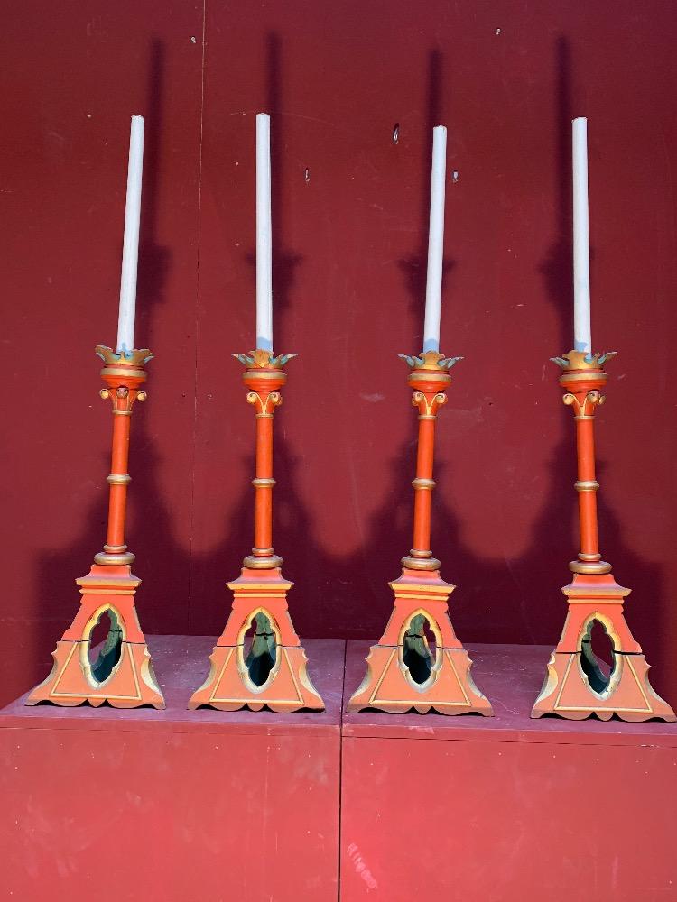 4 Gothic - Style Candle Sticks Measures Without Candle