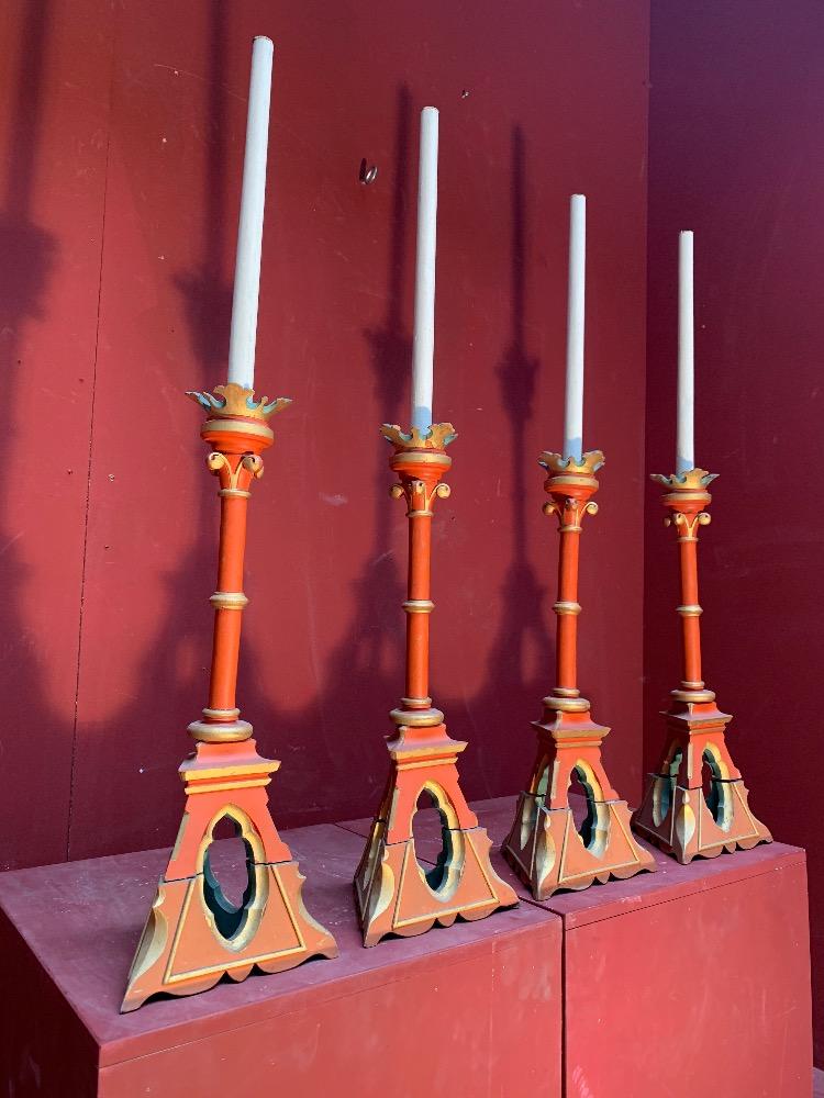 4 Gothic - Style Candle Sticks Measures Without Candle