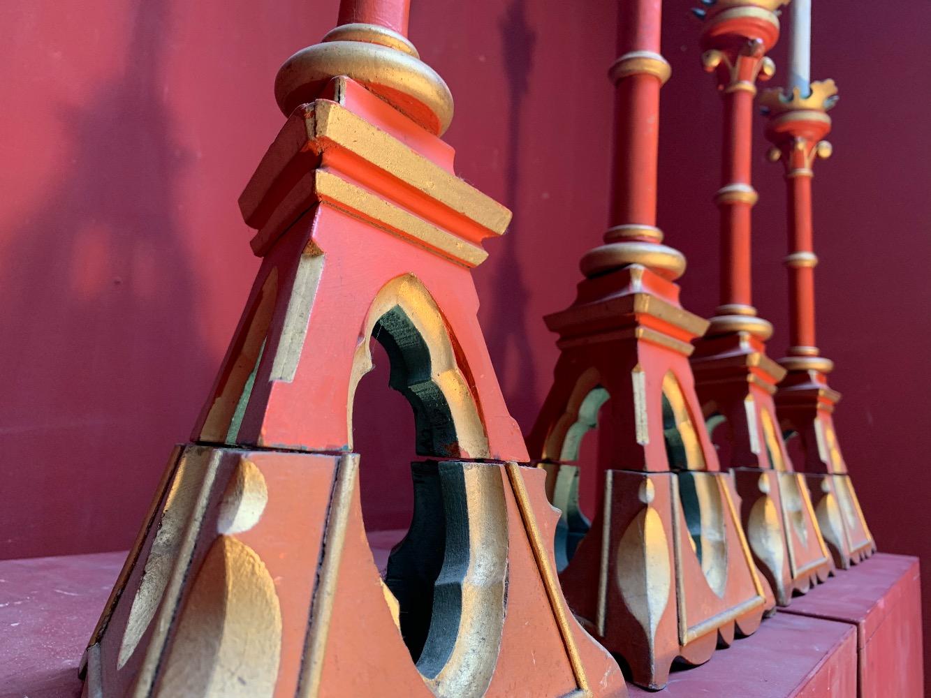 4 Gothic - Style Candle Sticks Measures Without Candle