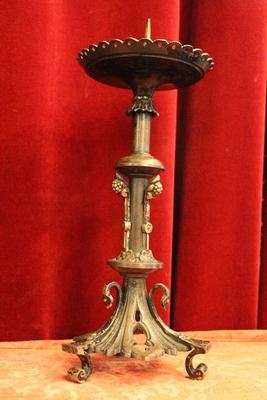 Candle Sticks Measures Without Pin style Gothic - style en Iron Painted, Dutch 19th century