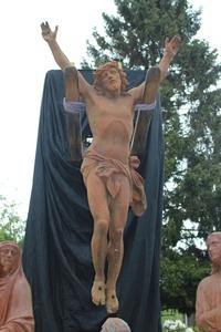 Exceptional Life Size Calvary - Golgotha - Imagination style Gothic - style en Cast Iron, Belgium 19th century