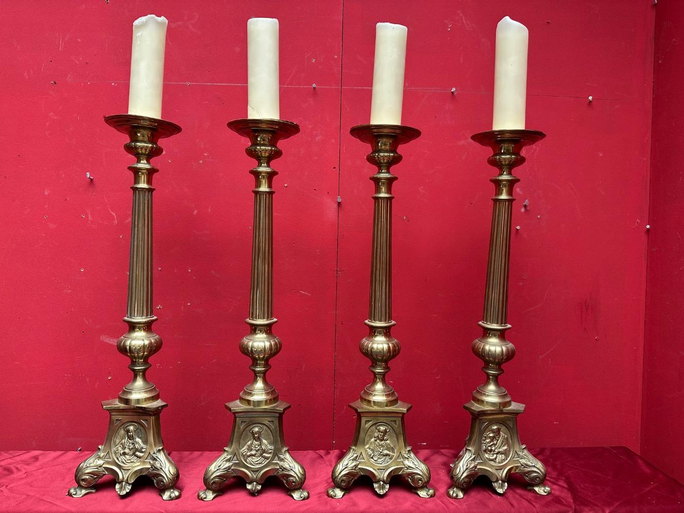 4 Gothic - style Matching Candle Holders Measures Without Pin & Candle