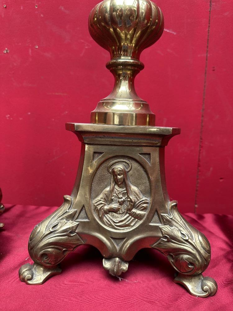 4 Gothic - style Matching Candle Holders Measures Without Pin & Candle