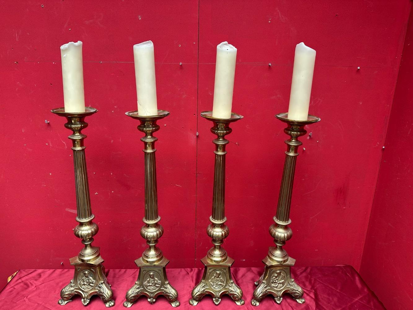 4 Gothic - style Matching Candle Holders Measures Without Pin & Candle