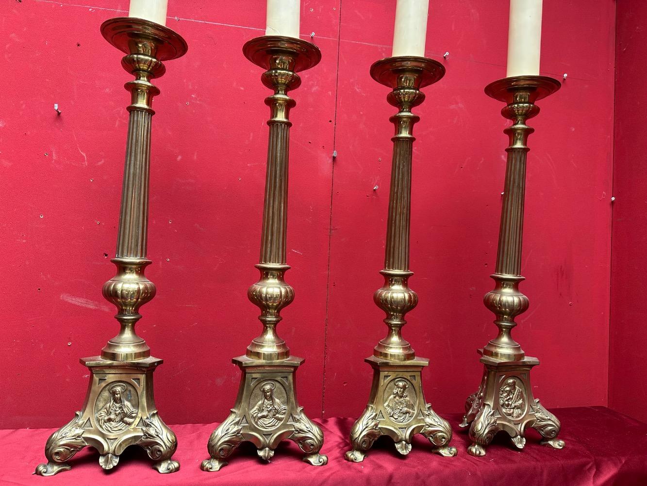 4 Gothic - style Matching Candle Holders Measures Without Pin & Candle
