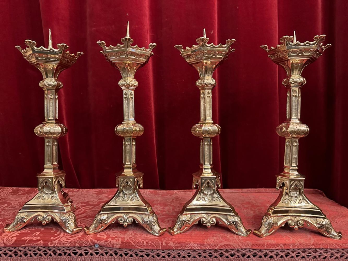 4 Gothic - Style Matching Candle Sticks Height Without Pin.