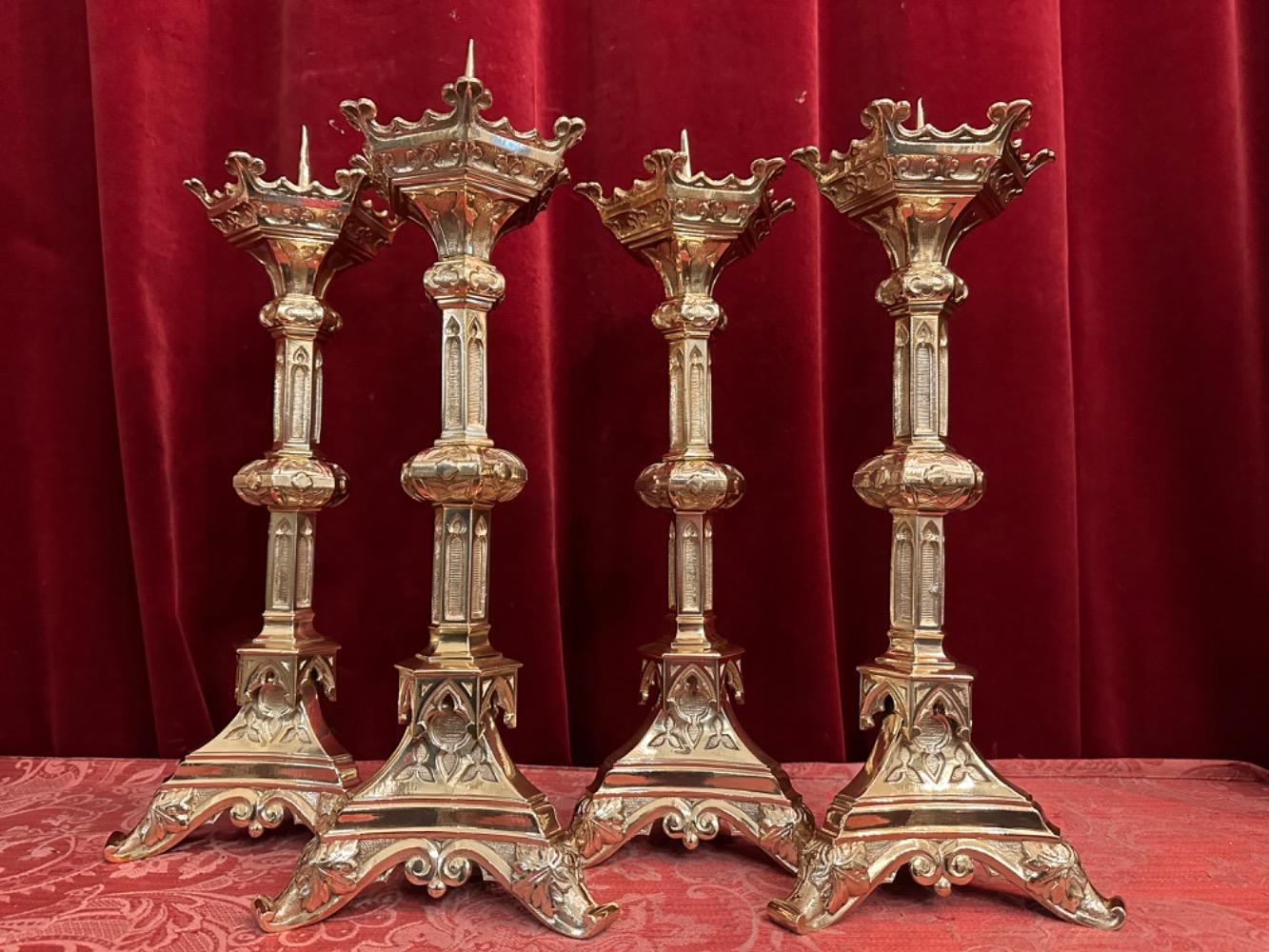 4 Gothic - Style Matching Candle Sticks Height Without Pin.