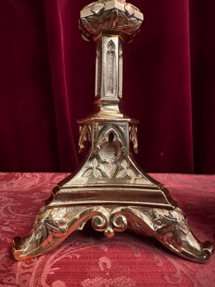 4 Gothic - Style Matching Candle Sticks Height Without Pin.