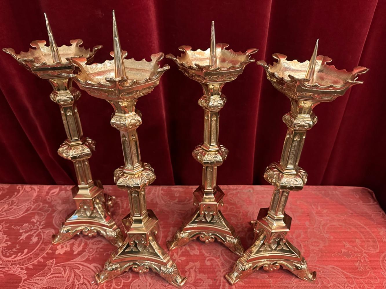 4 Gothic - Style Matching Candle Sticks Height Without Pin.