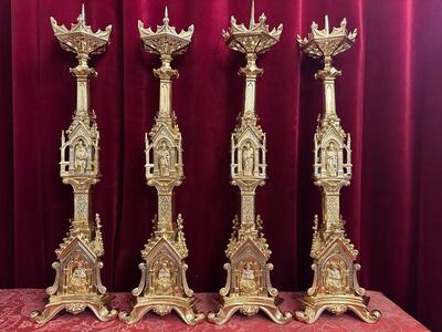 4 Gothic - Style Matching Candle Sticks Height Without Pin.