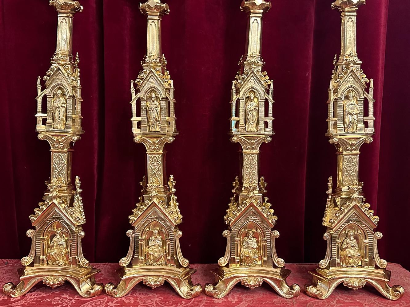 4 Gothic - Style Matching Candle Sticks Height Without Pin.