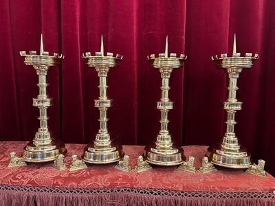 4 Gothic - Style Matching Candle Sticks Height Without Pin.