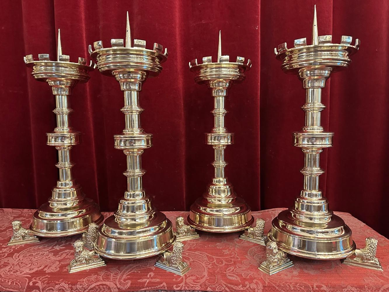 4 Gothic - Style Matching Candle Sticks Height Without Pin.