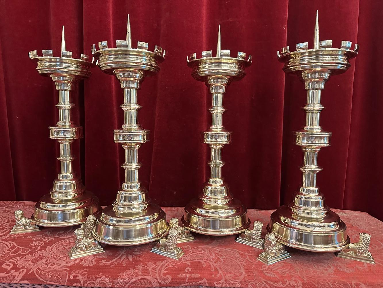 4 Gothic - Style Matching Candle Sticks Height Without Pin.