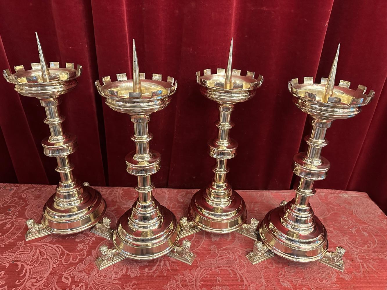 4 Gothic - Style Matching Candle Sticks Height Without Pin.