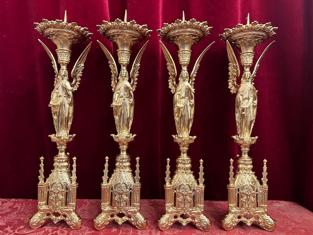 4  Gothic - Style Matching Candle Sticks Height Without Pin.