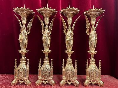 4  Gothic - Style Matching Candle Sticks Height Without Pin.