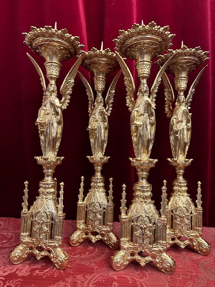 4  Gothic - Style Matching Candle Sticks Height Without Pin.