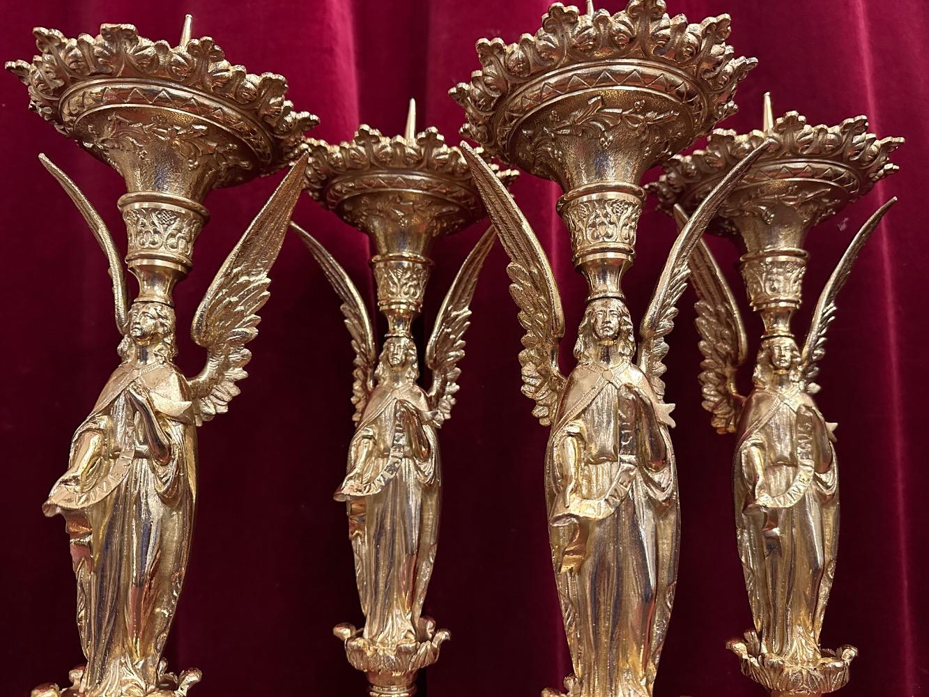 4  Gothic - Style Matching Candle Sticks Height Without Pin.