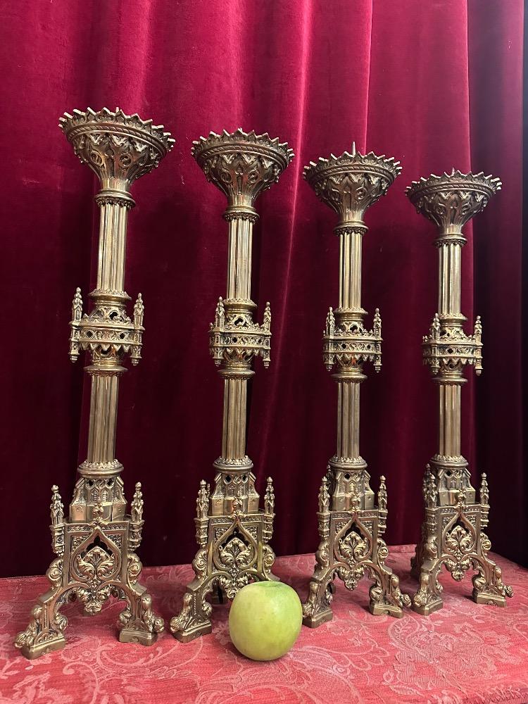 4 Gothic - style Matching Candle Sticks Height Without Pin.