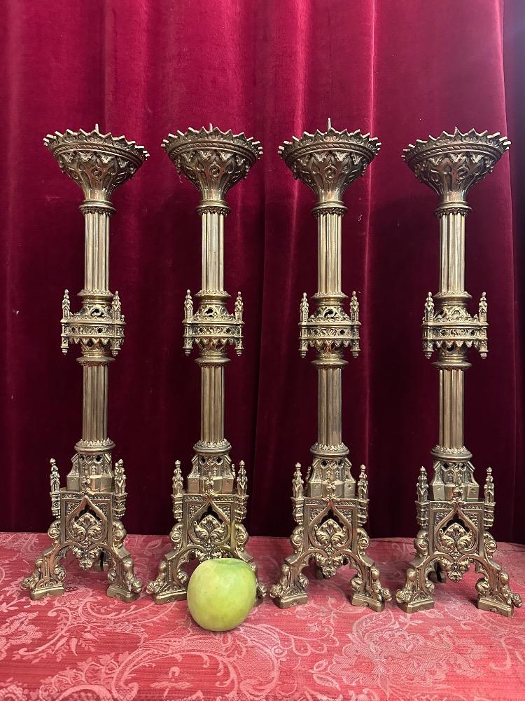 4 Gothic - style Matching Candle Sticks Height Without Pin.