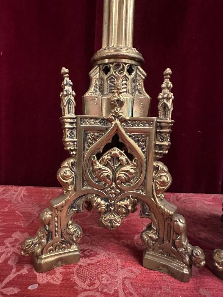 4 Gothic - style Matching Candle Sticks Height Without Pin.