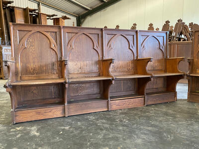 Matching Choir Seats  style Gothic - style en Oak wood, Netherlands  19 th century