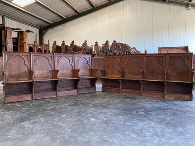 Matching Choir Seats  style Gothic - style en Oak wood, Netherlands  19 th century