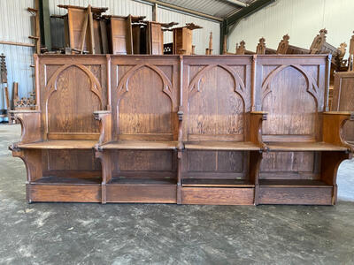 Matching Choir Seats  style Gothic - style en Oak wood, Netherlands  19 th century