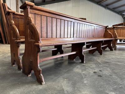 Matching Pews style Gothic - Style en Oak wood, Belgium  19 th century