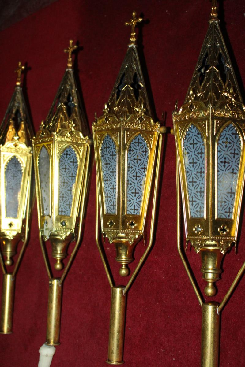 4 Gothic - style Matching Procession Lanterns