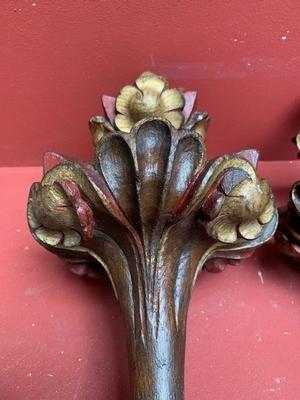 Matching Top Pieces. Measures Are Without Iron. style Gothic - style en hand-carved wood Oak, France 19th century ( anno 1865 )