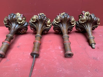 Matching Top Pieces. Measures Are Without Iron. style Gothic - style en hand-carved wood Oak, France 19th century ( anno 1865 )