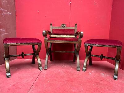 4 Gothic - Style Set Of Priest Altar - Seats.