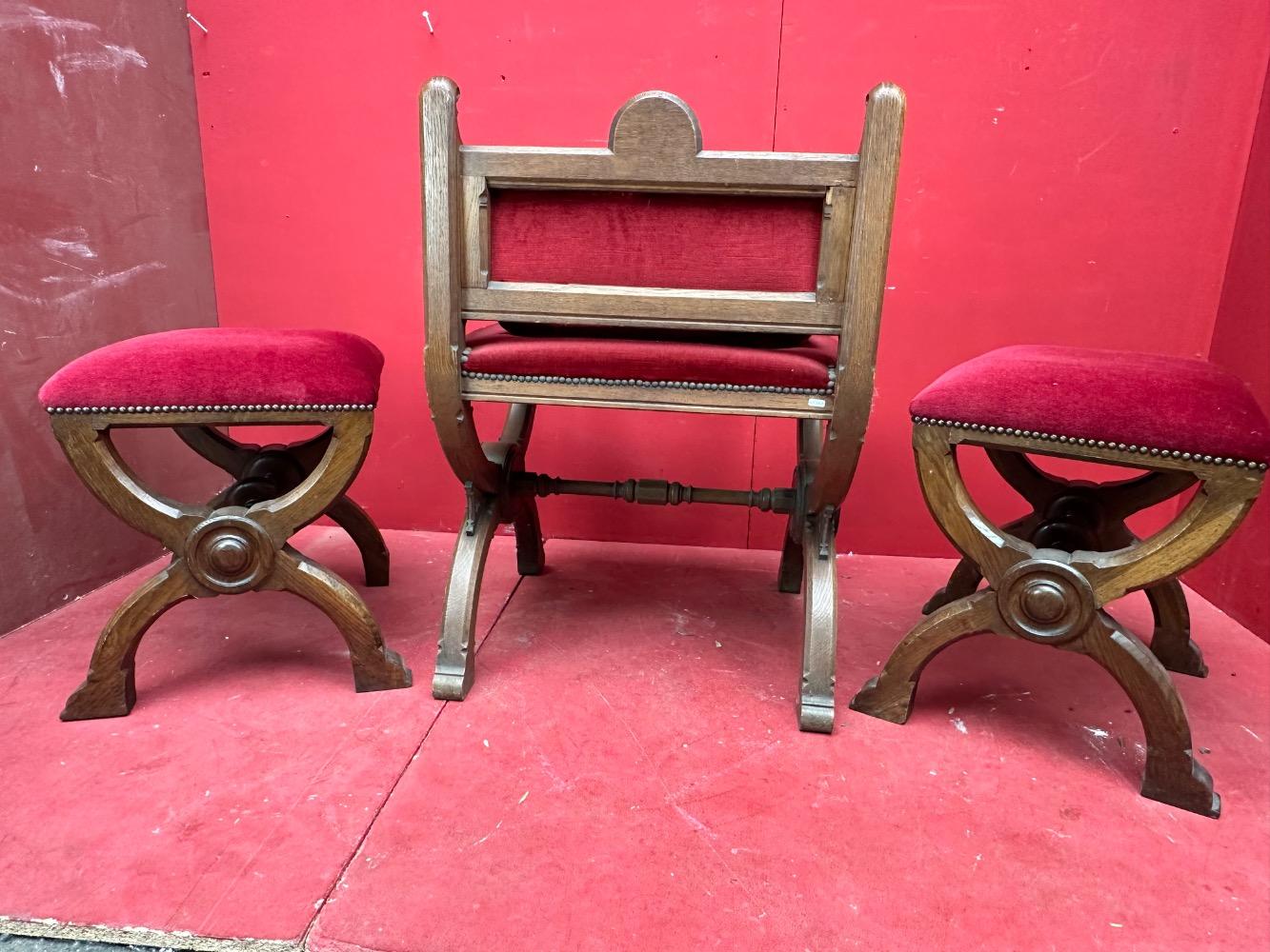 4 Gothic - Style Set Of Priest Altar - Seats.