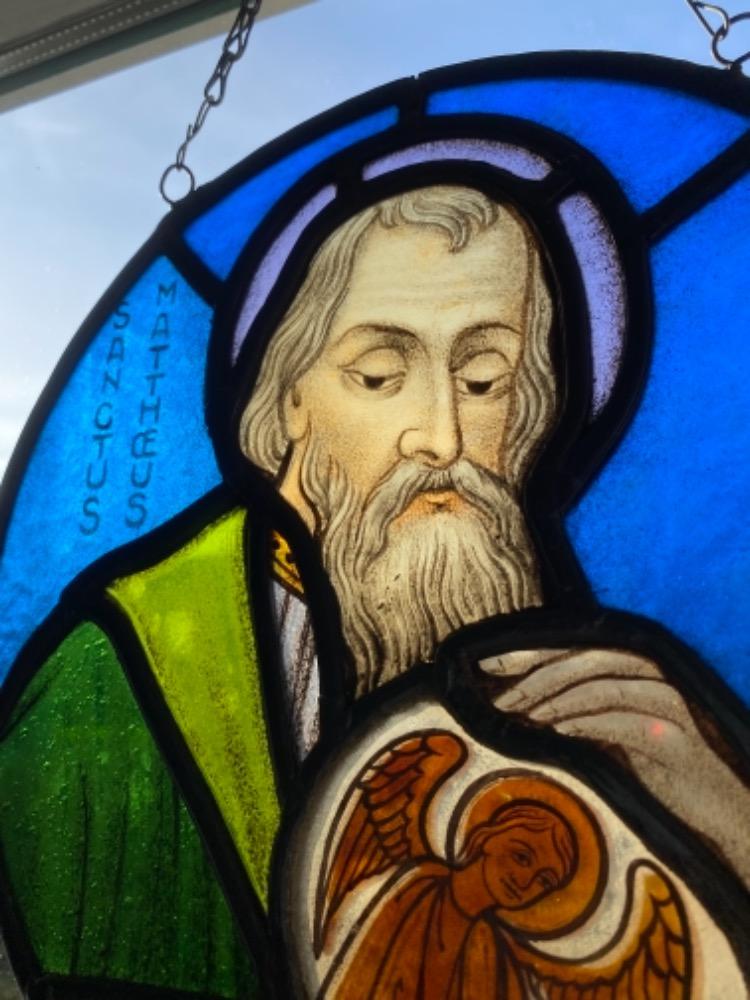 4 Gothic - style Stained Glass Windows 4 Evangelists