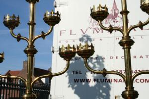 Matching Candle Sticks en Brass, Belgium 19th century