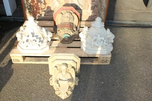 Wall Pedestals en plaster polychrome, Belgium 19th century