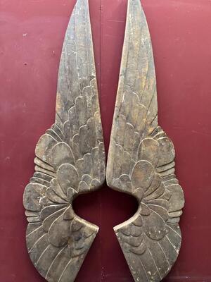 Wings 2 Pair Total 4 Pieces en Wood, 20 th century