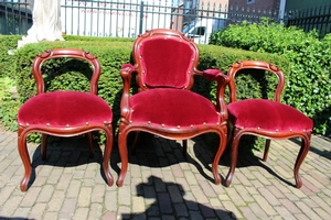 Altar Set Of 5 Seats. Completely & Professionally Refit According To The Traditional Methods And With Original Materials. en wood mahogony, Belgium 19th century