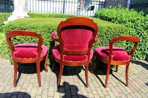 Altar Set Of 5 Seats. Completely & Professionally Refit According To The Traditional Methods And With Original Materials. en wood mahogony, Belgium 19th century