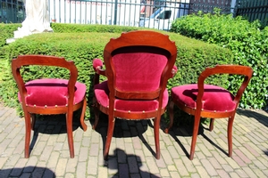 Altar Set Of 5 Seats. Completely & Professionally Refit According To The Traditional Methods And With Original Materials. en wood mahogony, Belgium 19th century