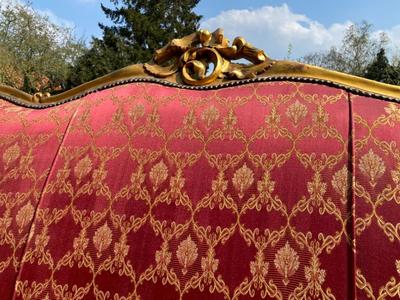 Complete Salon Furniture  style Baroque en Wood Gilt / Fabrics, Italy  19 th century