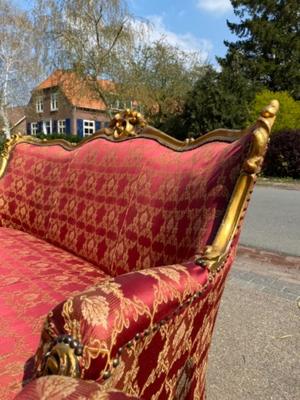 Complete Salon Furniture  style Baroque en Wood Gilt / Fabrics, Italy  19 th century