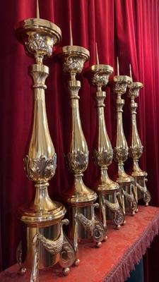 Matching Candle Sticks Measures Height Without Pin. style BAROQUE-STYLE en Brass / Bronze / Polished and Varnished, Berendrecht Belgium 19 th century ( Anno 1874 )